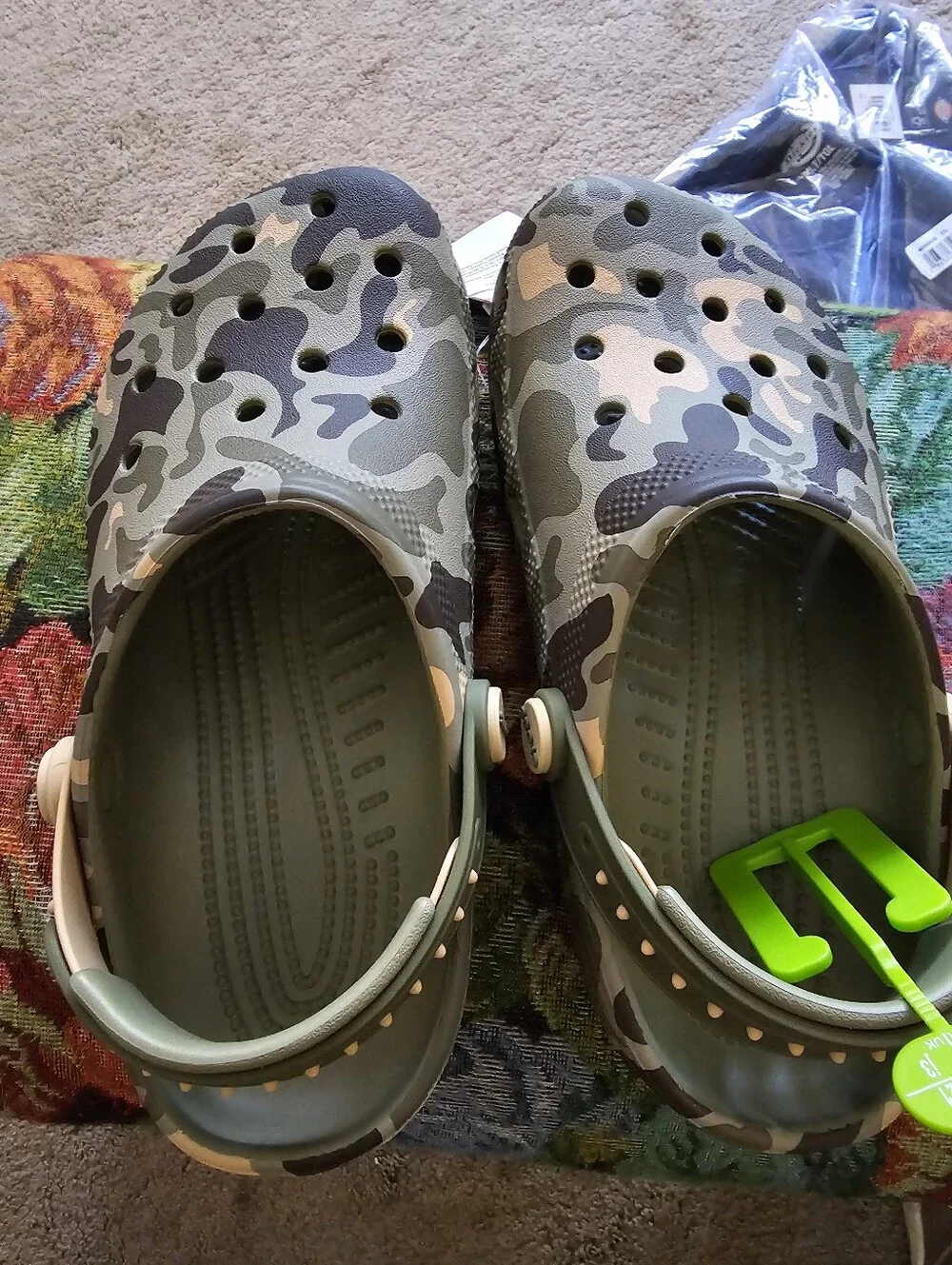 Crocs Classic Snap Blackstrap Camp Clog Unisex Kids J1 Multicolor
